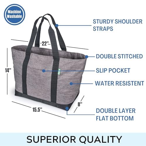 Creative Green Life Extra Large Tote Bag, Gray - Thumbnail 3