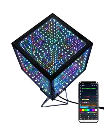 Tinyimi Infinity Mirror Hyper Cube LED Light, RGB Gaming Room Decor, 6 Inch - Image 1