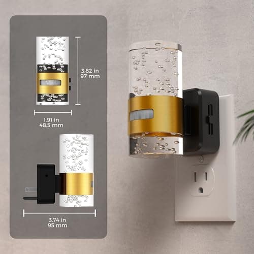 L LOHAS LED Motion Sensor Night Light,Dimmable Night Lights Plug into Wall, 2 Pack Acrylic Nightlight with 0-100 LM Adjustable Brightness, 3000K Plug in Night Light for Bathroom Hallway - Thumbnail 6