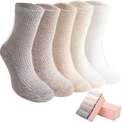 SISOSOCK Fuzzy Cozy Warm Socks for Women-Winter Home Thick Wool Soft Sleeping Socks-Perfect Gifts for Women