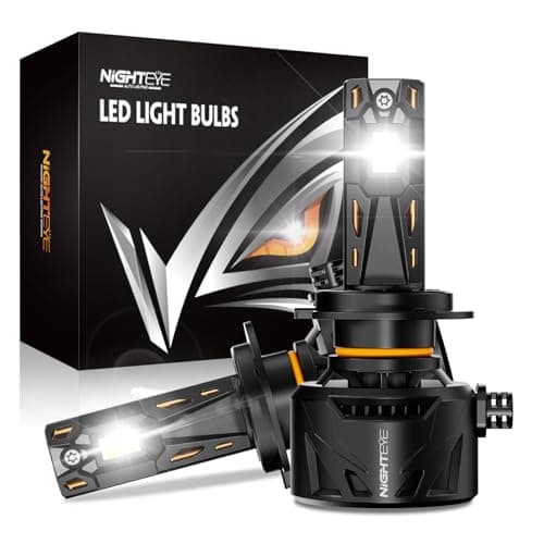 NIGHTEYE 𝐇𝟕/𝐇𝟕 Light Bulbs - 90000LM 240W Super Bright 100000+Hrs Lifespan with Cooling Fan 6500K White Fog Bulbs, Pack of 2(2-Year Warranty)