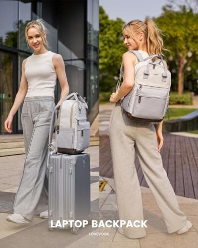 LOVEVOOK Travel Laptop Backpack Women, 17.3 Inch Anti-theft Laptop Bag with USB Port, Fashion Waterproof Computer Backpacks Teacher Nurse Backpack Purse for College School Work - Thumbnail 6