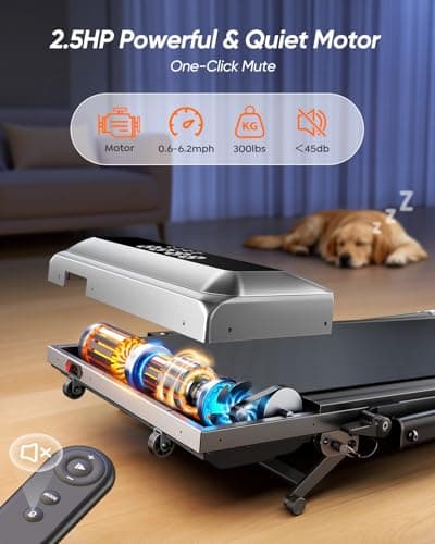Acezoe Walking Pad with 12% Incline & Height-Adjustable Handlebar, 5-in-1 Foldable Treadmill for Home & Office, Portable Under Desk Treadmill with LED Display & App Control - Thumbnail 5