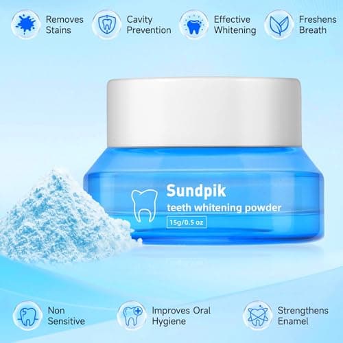 Teeth Whitening Powder,Removes Stains with No Sensitivity,Enamel-Safe Toothpaste Whitening Powder for Coffee,Tea,Food,and Tobacco Stains (0.5 Ounce (Pack of 1)) - Thumbnail 3