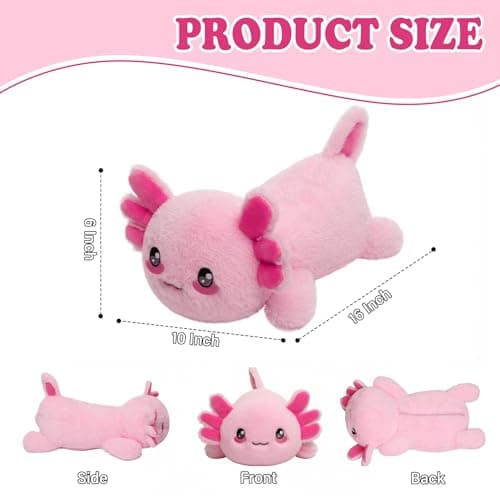 Weighted Heated Axolotl Stuffed Animals – 2.2 Pounds Weighted Microwave Axolotl Plush with Cute Heating Pad Animal of Unscented Warmth Pillow for Period Women Girl Kids Adult Birthday Gift 16 Inch - Thumbnail 3
