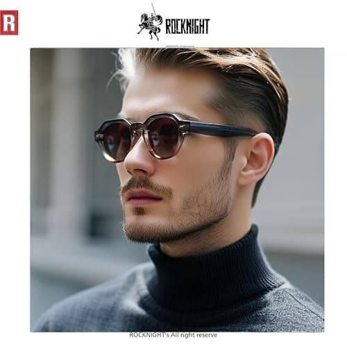 ROCKNIGHT HD Polarized Sunglasses Men UV Protection Anti Reflective Brown Gradient Sunglasses Durable Acetate Frame Travel Hiking Driving Sunglasses - Thumbnail 3