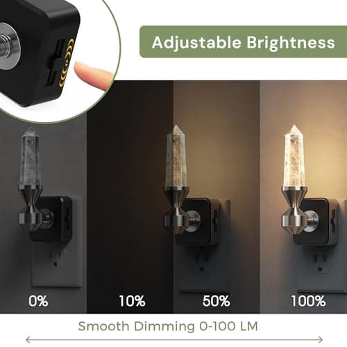 L LOHAS LED Night Light: Night Lights Plug into Wall, 2 Pack Dimmable Night Light Aesthetic Crystal, Warm Light 3000K, Dusk to Dawn Sensor, Healing Stone Decorative Nightlight for Home Living Room - Thumbnail 3