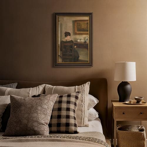 DAJONART Vintage Gold Framed Book Wall Art for Library Wall Decor,Woman Reading at Desk Prints Oil Painting Books Posters for Livingroom, Bedroom, 8x12 Vintage Portrait,Gift for Book Lovers - Thumbnail 4