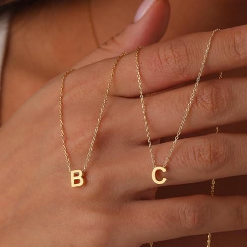 JNZSSWHJJH Initial Necklace - Dainty Necklace Tiny J Pendant Necklace Cute Initial Letter Necklaces Jewelry Necklaces Gifts for Women - Thumbnail 5