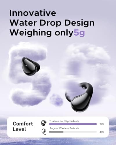 truefree B1 Open-Ear Wireless Earbuds, Bluetooth 5.4 Headphones with Spatial Audio, Ultra-Light Clip-On Fit, 25H Battery, Fast Charging, Multipoint Connection, App Customization, Workouts, Commute - Thumbnail 2