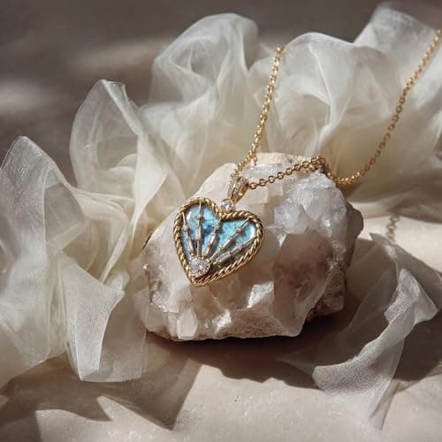 Fettero Gold Heart Necklace for Women, 14K Gold Plated Charm Necklaces Double Sided Love Heart Pendant Gold Necklace for Mom Wife Valentines' Day Jewelry - Thumbnail 2
