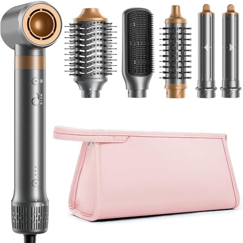 HITTIONA Hot Air Styler & Hair Styler- High-Speed Hair Dryer Brush, Fast Drying Blow Dryer Brush No Heat Damage Multi-Styler Auto Wrap Curlers for Volumizing Curl Straighten Frizz-Free