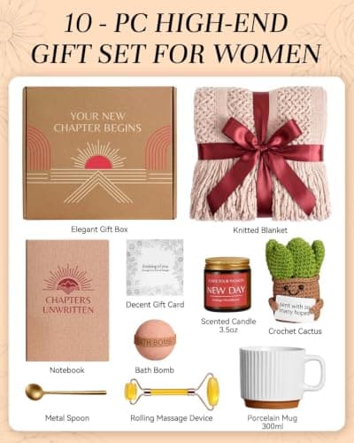 Self Care Gifts for Women, Care Package for Women, Birthday Gift Basket for Best Friend Sister Mom, Cozy Gift Set, Feel Better Relaxing Gifts for Girls Thank You Basket Christmas Ideas Box w/Coffee - Thumbnail 3