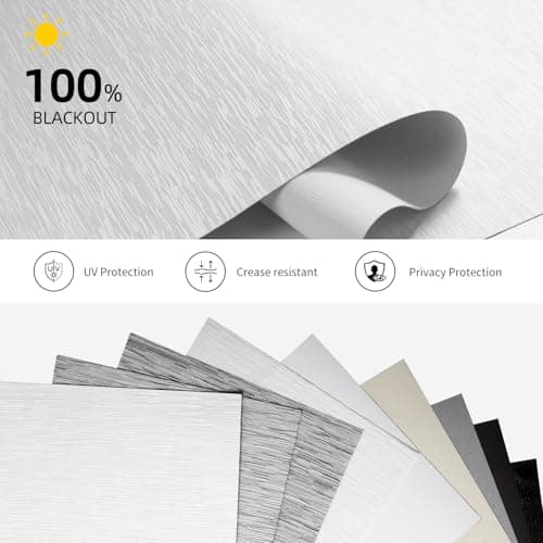 ZSTARR Motorized Blackout Window Blinds Customize Width(21-97 in) Remote Control Wireless and Rechargeable Roller Shades Blinds for Windows, Office,Home, Hotel, Club, Restaurant (Full Blackout White) - Thumbnail 4