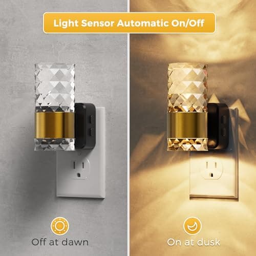 L LOHAS LED Night Light, Night Lights Plug into Wall, 2 Pack 10-Color RGB Change Nightlights,10/50/100LM Adjustable Automatic Nightlights Plug in with Dusk to Dawn Sensor for Room Bathroom Hallway - Thumbnail 2