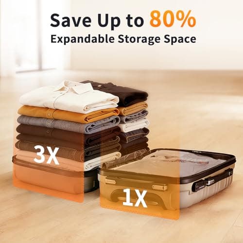 Vacuum Storage Bags, Travel Vacuum Bags with Portable Electric Pump, Space Saver Compression Bags for Travel, Luggage, Suitcase, Vacuum Seal Bags for Clothing, Bedding, Large Items-12 Combo Set - Thumbnail 4
