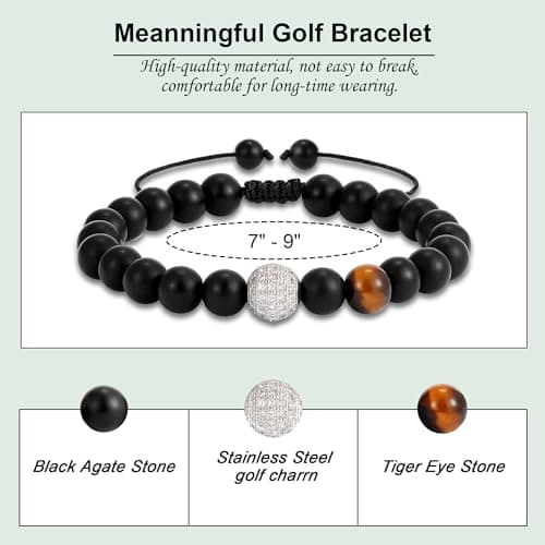 C-leen Golf Gifts Bracelet for Men Dad Lovers Him, Beaded Bracelets for Men, Best Golf Accessories Stuff Gifts for Man Dad Lovers Him - Thumbnail 5