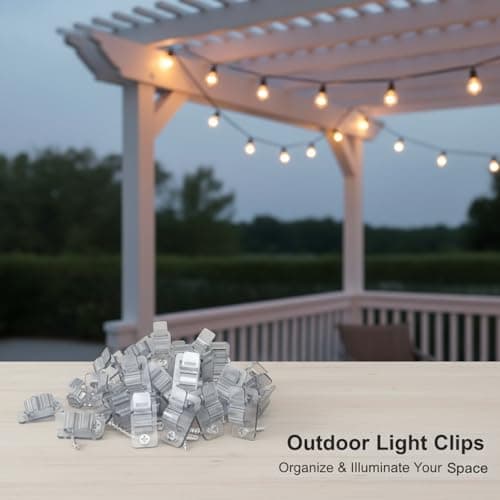 AFFAVON 60Pack Clear Outdoor String Light Clips Screw-in Hooks,Weatherproof Cable Hangers and Clips for Hanging Fairy Lights for Christmas, Festival,Patio, and Fence Decorations - Thumbnail 6