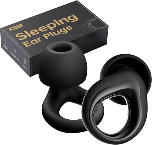 Ear Plugs for Sleeping Noise Cancelling, Reusable Silicone Earplugs for Sleeping, Deep Focus, Travel, Snoring, High Fidelity Hearing Protection, 30dB Noise Reduction, Black
