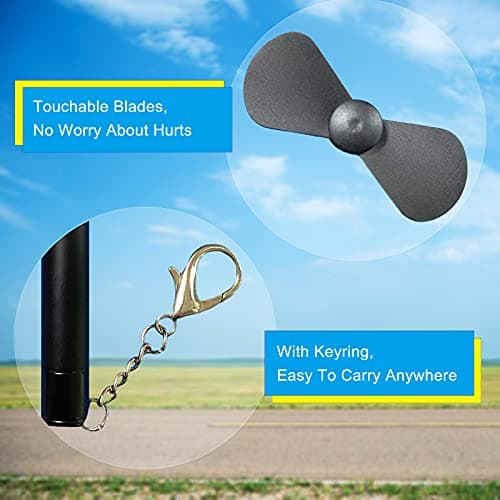 Handheld Mini Fan, Pocket Purse Portable - Gifts for Mom AAA Battery Replaceable Small But Powerful Personal Fan Cooling for Women Men Reading Home Office Outdoor Travel Camping-With Keyring - Thumbnail 4