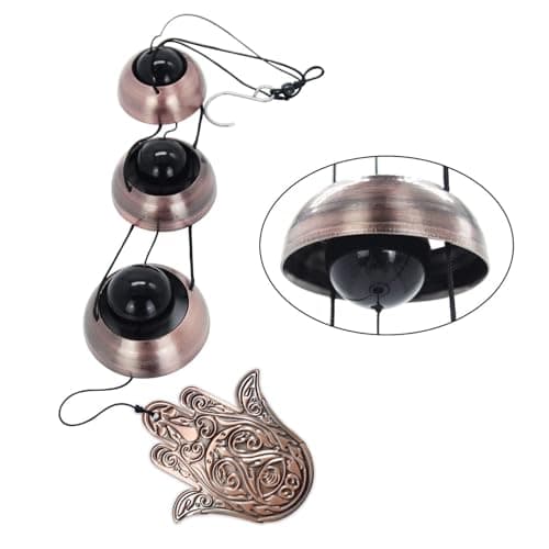 Temple Wind Chime, Red Copper Wind Chimes with 5 Bells, Feng Shui Wind Chimes for Home Yard Outdoor Decoration, A Great Memorial Wind Chime for Someone Who Loves Peace - Thumbnail 3