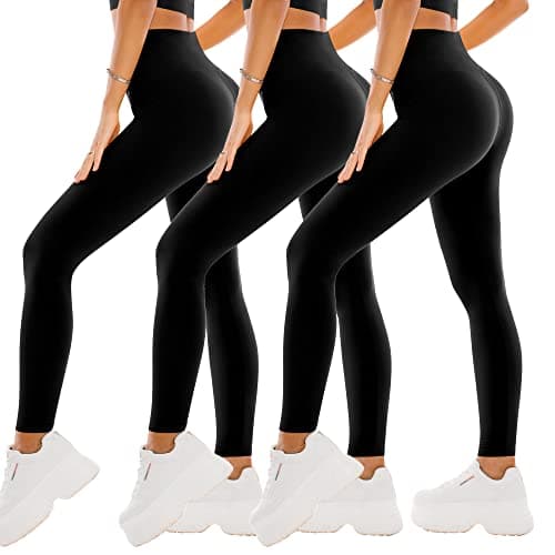 SINOPHANT 3 Pack Leggings for Women - High Waisted Buttery Soft Yoga Pants for Workout Athletic Sports Black/Black/Black 4XL - Image 1