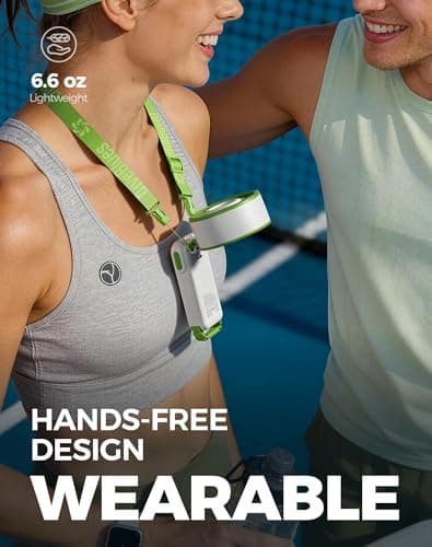 Diveblues Portable Turbo Fan, 7.4m/s High Speed Handheld Fan, 180° Foldable 4-in-1 Personal Neck Fan with Carabiner Clip, 100 Speed Stepless Control, USB-C Rechargeable for Travel, Makeup Hot Flashes - Thumbnail 5