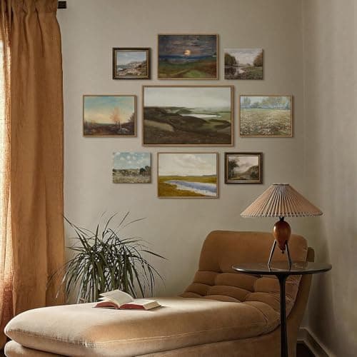 DAJONART Framed Wall Art for Office Living Room Bathroom, Vintage Sunset Landscape Canvas Prints Steampunk Urban Decor, Antique Framed Christmas Wall Decor for Farmhouse Rustic Home, 12"x16" - Thumbnail 3