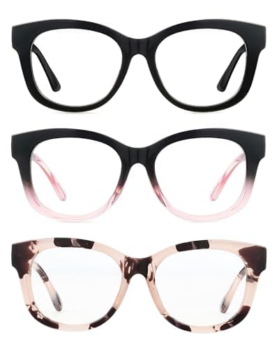 Readers for Women Fashion Style Square Reading Glasses with Spring Hinge Blue Light Blocking for Men Ladies(1.25) - Image 1