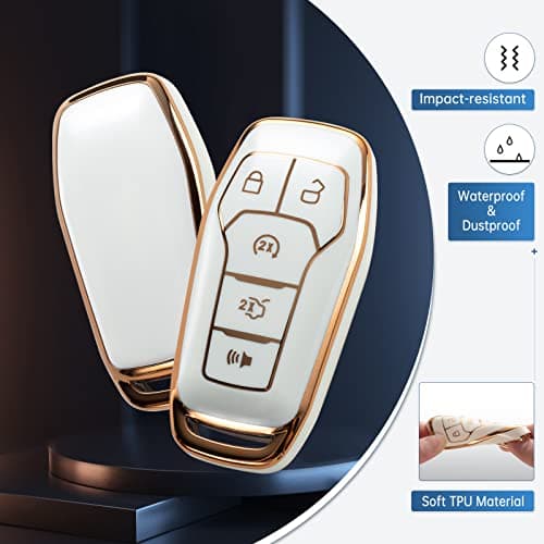 RUABIBAN for Ford Key Fob Cover, Key Case Protection Compatible with F150 Explorer Mustang Edge Lincoln MKZ MKX MKC - Thumbnail 3