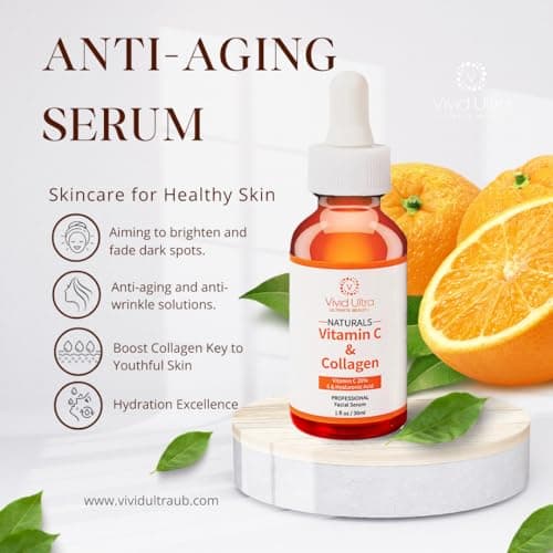 Vivid Ultra Vitamin C Serum for Face – Anti-Aging Serum with Hyaluronic Acid, Collagen & Vitamin E – Brightening Dark Spots, Firming Skin, Reducing Wrinkles & Acne Scars – 1 Fl Oz - Thumbnail 2