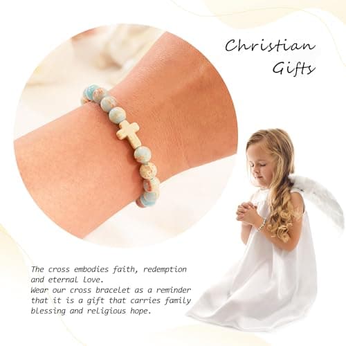BAYLAY Gifts for Teen Girls, Cross Bracelet for Teen Teenage Girls Birthday Christian Religious Baptism Gifts for Girl Easter Basket Stuffers Fillers Stocking Stuffers - Thumbnail 2