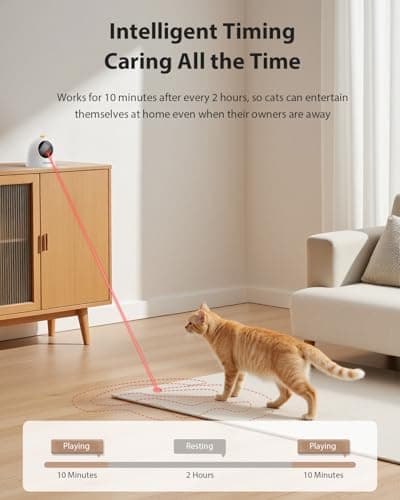 ROJECO Auto Laser Cat Toys for Indoor Cats,Upgraded Interactive Cat Toy,Random Trajectory Laser with Magnetic Base,3 Speed Modes & Auto Sleep,Rechargeable Interactive Cat Toys for Bored Indoor - Thumbnail 4