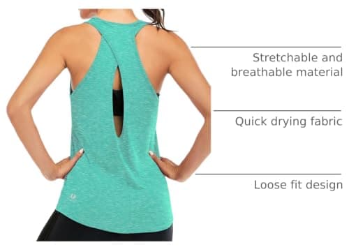 ICTIVE Womens Cross Backless Workout Tops for Women Racerback Tank Tops Open Back Running Tank Tops Muscle Tank Yoga Shirts Workout Tank Tops for Women Yoga Tops Active Tanks Light Green XXL - Thumbnail 4