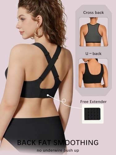 COCOMARTS Jelly Bras for Women No Underwire Full Coverage Push Up Seamless Bralettes Comfortable Supportive Tshirt Bra Black 3X-Large - Thumbnail 3