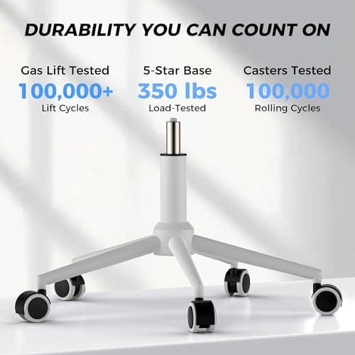 Ergonomic Office Chair with Footrest - Adjustable Lumbar Support & Headrest, 90-160° Reclining Mesh Back Computer Chair - Home Office/Gaming, 350lbs Capacity - Thumbnail 6