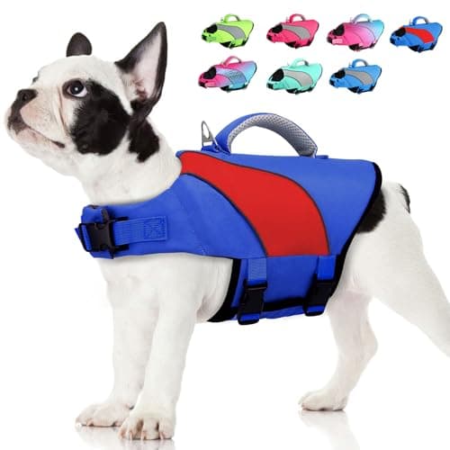 Doglay Dog Life Jacket for Boating & Swimming, High Buoyancy Reflective Dog Life Vests with Rescue Handle and D-Ring, Ripstop Adjustable Floating Vest for Small Medium Large Dogs