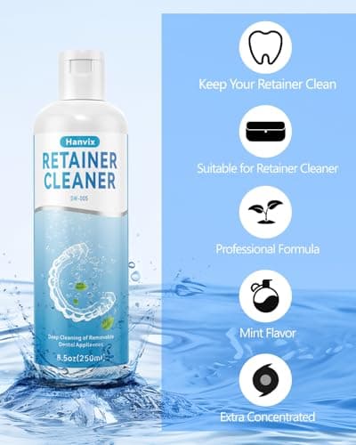 Ultrasonic Retainer Cleaner Solution for Ultrasonic Retainer Cleaner Machine, Aligner Cleaner, Nightguard Cleaner, Mouthguard Cleaner, Denture Cleaner, 8.5oz - Thumbnail 4