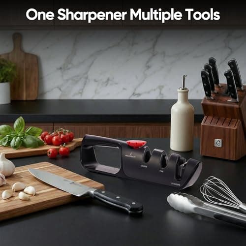 USELUCK Knife Sharpener, 6 Adjustable Sharpening Angles, Diamond-Coated Ceramic Stones for Kitchen, Professional & Pocket Knives - Coarse & Fine - Thumbnail 6