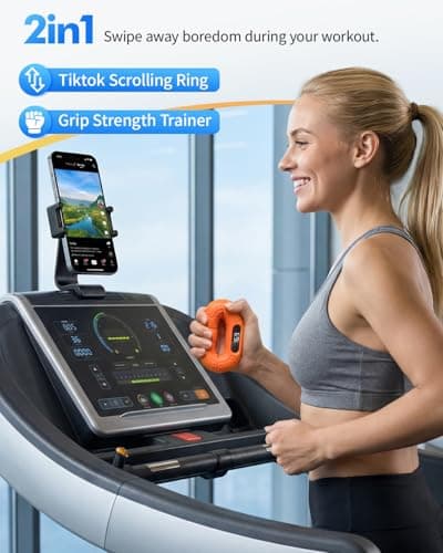 TikTok Scrolling Ring & Bluetooth Page Turner - 20lb Grip Strength Trainer Hand Gripper, Hand Strengthening Devices, Portable Gym & Therapy Accessories,Orange - Thumbnail 2