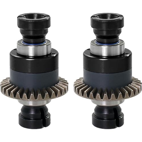 Assembled Differential 30T 0.8Mod for ARRMA 1/18 Granite GROM, Typhon GROM, 1/14 Mojave GROM, 1/12 Losi AWD RC Racecar, RC Front & Rear Universal Upgraded Metal Differential 2Pcs (Black/Black) - Image 1