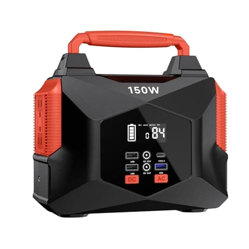 Portable Power Station for Camping, 150w 146wh Portable Generator for Home Use Indoor Outdoor Generator with AC Outlet Large Power Bank for Laptop Travel Emergency CPAP Survival Backup Apartment - Red - Image 1
