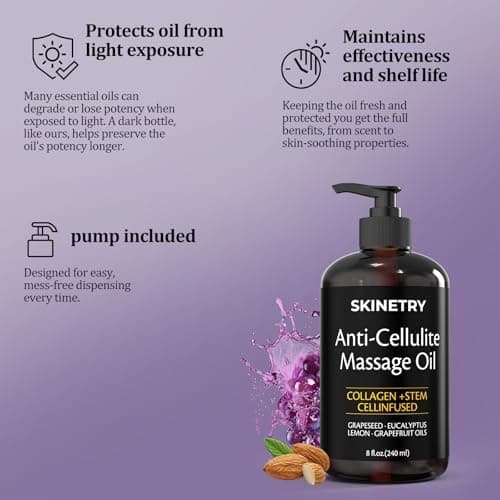 SKINETRY Massage Oil Nourish Your Skin & Senses – Firming Body for Smoothing Cellulite & Improving Texture. Silky, Fast-Absorbing Formula with Collagen & Stem Cell – 8 Fl Oz Aromatherapy Massage - Thumbnail 4
