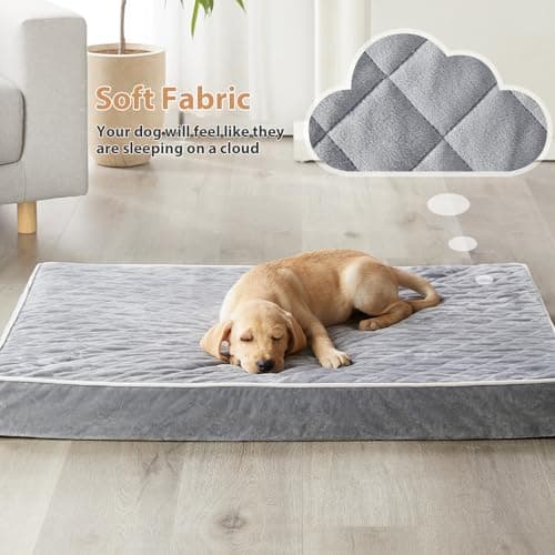 WNPETHOME Orthopedic Dog Bed for Crate, Waterproof Extra Large Dogs Bed with Removable Washable Cover, Multi-Needle Quilting Dogs Crate Beds - Thumbnail 2