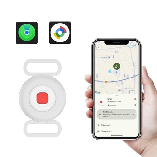 Dog Tracker, Pet Tracker for Dogs, Bluetooth Dog Tracking Tag Works with Apple Find My & Android Find Hub, IP67 Waterproof Anti-Lost Locator (White 1 Pack) - Image 1