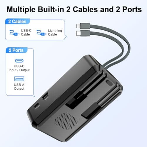 Jteman Cell Phone Stand Bluetooth Speaker with Built-in Cables,Foldable Adjustable Holder,All-in-One Audio Stand for iPhone Android,Birthday Gifts for Men Women - Thumbnail 3