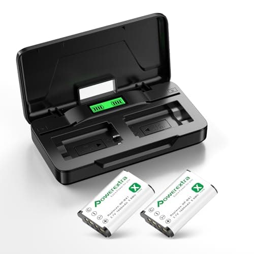 NP-BX1 Battery and Smart LCD Display Dual USB Charger Compatible with Sony M8, ZV-1, ZV-1F, ZV-1 II, Cyber-Shot DSC-HX80, HX90V, HX95, HX99, HX350, RX1, RX1R II, RX100 (II/III/IV/V/VA/VI/VII), AS300