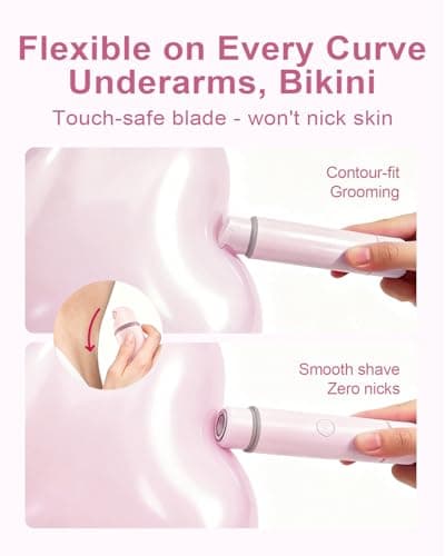 Bikini Trimmer for Women, 2-in-1 Electric Razor & Pubic Hair Trimmer, IPX6 Waterproof Bikini Shaver with 0.1-4 mm Combs, USB Charge, Painless Electric Shaver for Women Legs Underarms Face (Coral) - Thumbnail 3