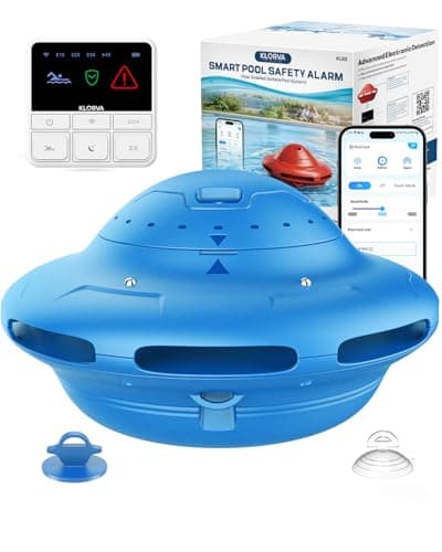 Smart Pool Alarm with App for Inground & Above Ground Pools, Adjustable Sensitivity Water Detection Alarm up to 20x40ft, 85dB+ Safety Alerts for Kids, Pets & Accidental Entry(Blue) - Image 1