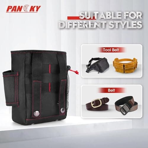 PANCKY Metal Detecting Finds Waist Pouch, Portable Multifunctional Bag, Finds Accessory Black - Thumbnail 5